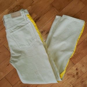 Calvin Klein Jeans Women's Tan with Yellow Stripe NWT $128